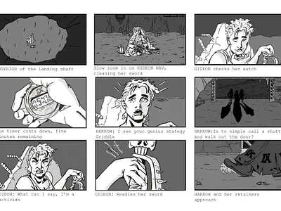 Gideon the Ninth storyboarding project gothic illustration scifi storyboarding storyboards