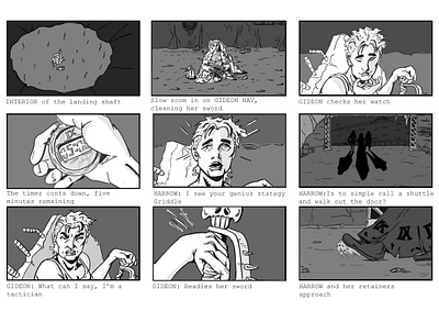 Gideon the Ninth storyboarding project gothic illustration scifi storyboarding storyboards