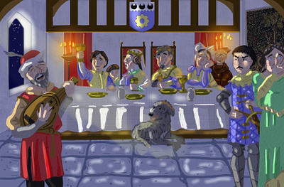 The Baron's Feast (iJungle Illustration contest entry) abstract childrens illustration illustration medieval medieval history whimisical