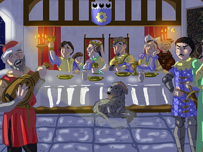 The Baron's Feast (iJungle Illustration contest entry) abstract childrens illustration illustration medieval medieval history whimisical