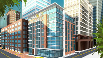 2D Animation - City Buildings 2d animation animation background design design graphic design illustration motion graphics