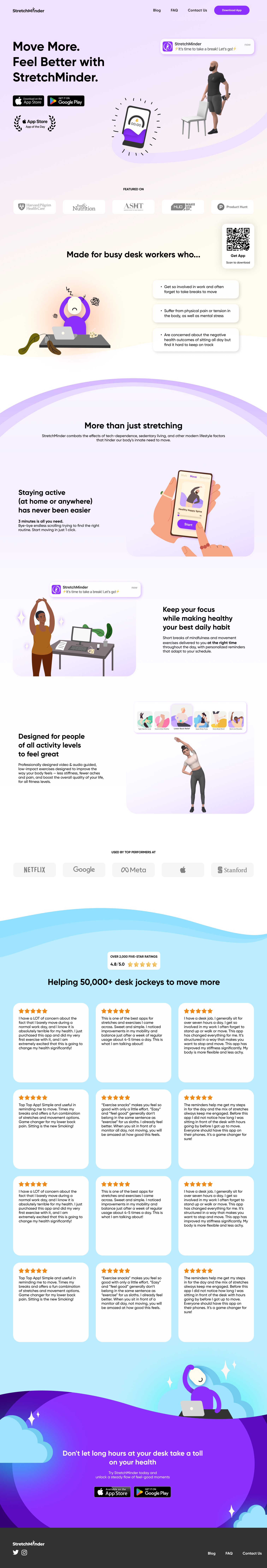 Stretch Minder cms figmatowebflow interactions uiux