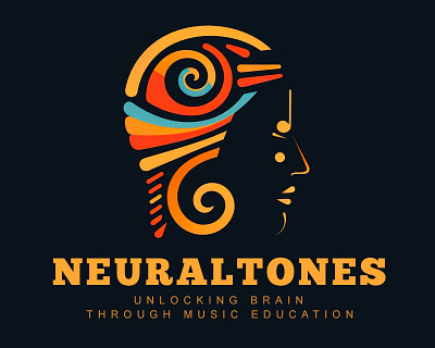 music for brain branding logo