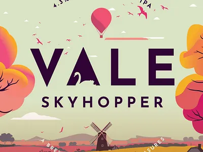 Vale Brewery // Skyhopper - Lens Design ale beer beer design branding brewery brewery design brewery logo cask craft design illustration lens