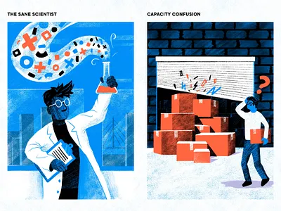 Flow 20 Patterns Illustrations (4/4) capacity charcoal confused drawing illustration lab lab coat locker pencil procreate scientist sketch sketches storage