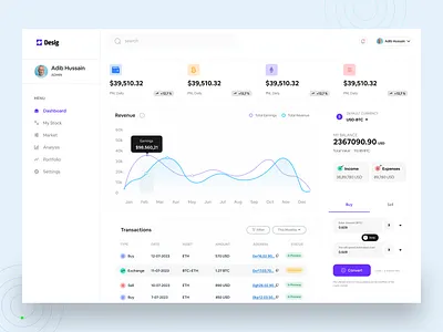 Cryptocurrency Dashboard admin panel design crypto cryptocurrency dashboard dashboard design digital art fintech fintech design interface design product design saas saas application saas design saas ui tool visual design web admin web app web application web application design