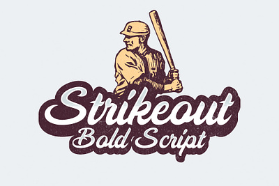 Strikeout - Bold Script 1940s 1950s baseball beer branding classic college cursive design font graphic design illustration logo pub retro sports team typeface vector vintage