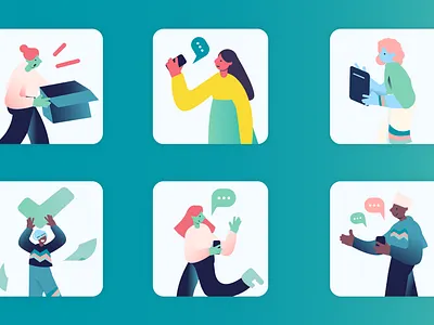 MainSquare characters characters illustration vector