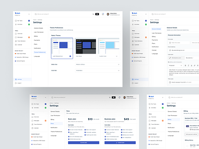 Dash - Task Management System account admin dashboard card dashboard mobile notification plan product design profile setting setting dashboard table task management theme ui user permission ux webdesign