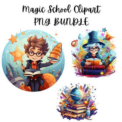 Magic School Clipart PNG Bundle clipart design graphic design illustration typography