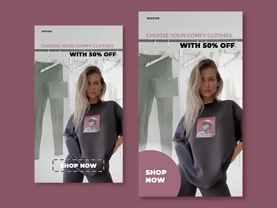 Advertising banner for the WOOGEE clothes shop ads advertising banner clothes shop collage design graphic design illustration photoshop text