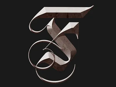 Letter F album cover gothic letter grain texture graphic design illustration letter type typography
