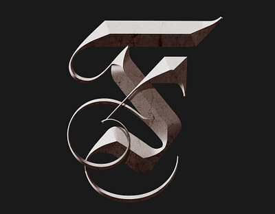 Letter F album cover gothic letter grain texture graphic design illustration letter type typography