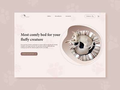 Pet's bed store design concept design e shop main page online store ui web design
