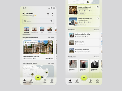 Journifly Tour Guide ♦ Home Screen - Mobile UI app design home mobile product design screen ui ux