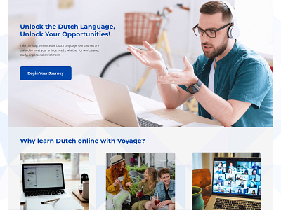 E-Learning Platform Landing Page-Learning Dutch branding chat gpt design e commerce e learning graphic design language learning product design ui user interface user research ux website