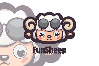 Fun Sheep animal branding cute mascot design graphic design illustration logo ui ux vector