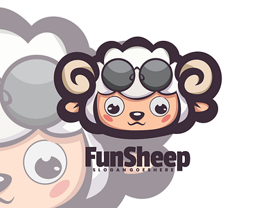 Fun Sheep animal branding cute mascot design graphic design illustration logo ui ux vector