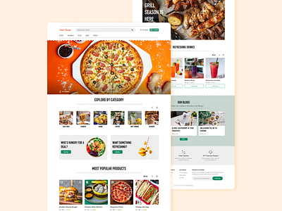 FoodFusion (Concept) branding design figma design food food and drinks landing page nepali designer template typography ui web app website woocommerce wordpress theme
