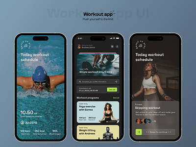 Workout app UI app branding design designinspiration ui