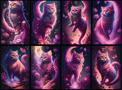 Pink cat spirit design