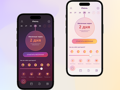 Приложение по отслеживанию цикла app design graphic design logo ui ux