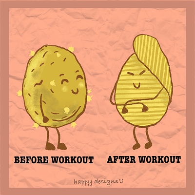 From potato to Chips design digital art funny illustration illustration potato workout product design rebound shot