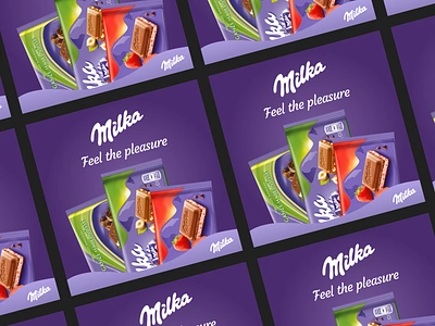 Milka - Adversting Banner ad adversting banner branding chocolade design fruit graphic design illustration milka minimal nut nuts poster sweet ui ux web