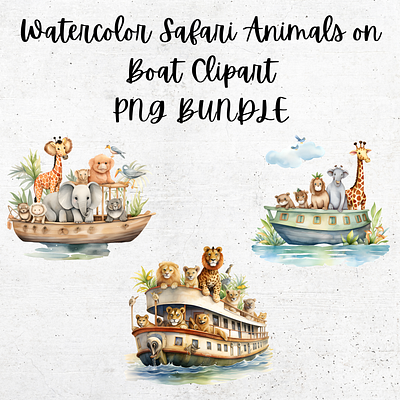 Watercolor Safari Animals PNG Bundle Clipart animals animation clipart design graphic design illustration png safari transparent background wild