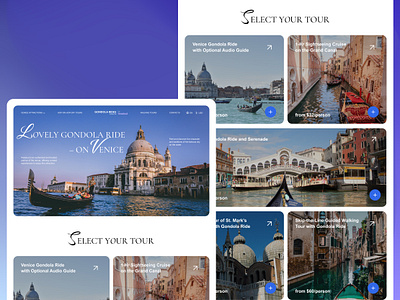 Gondola Rides - Website Redesign aesthetic design animation branding design italy landing page modular style tourism travel page ui ux venice webdesign