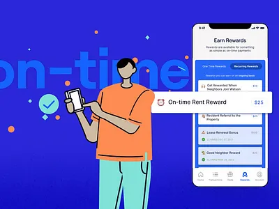 Watson - on-time rent reward animation design illustration motion design