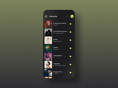 Favourites #dailyui #044 app dailyui design favorites favourite illustration melody music musician songs ui ux