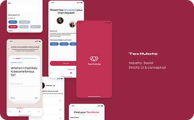 TextMate - social matching app UI/UX design bumble ui uidesign