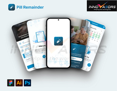 Pill Remainder Mobile App app branding design graphic design illustration landing page logo pills remainder remainder ui ux vector