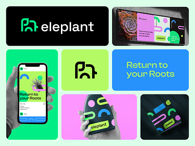 Eleplant Brand Visual Identity abstract animal app branding clever elephant fintech fun green home icon illustration logo modern nature pattern payment plant stratup vibrant