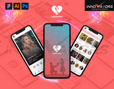 Legit Lovers Dating Mobile App app branding dating design graphic design illustration landing page legit lover logo ui ux