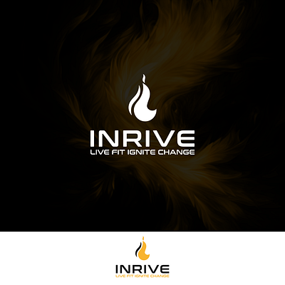 Inrive Nutrition Logo fit flame logo design nutrition