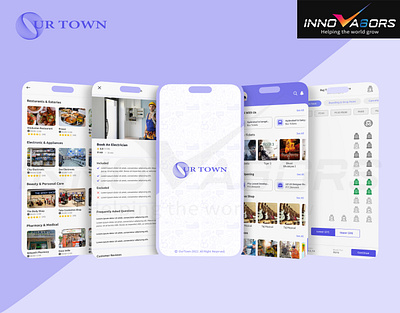 Our Town Mobile App app branding design graphic design illustration innova8ors landing page logo our town mobile app ui ux vector