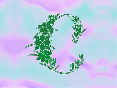 C 36daysoftype c crocus crocuses flower graphic letter lettering texture vector