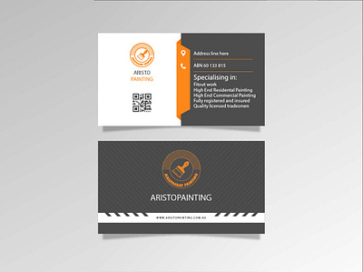 Business card of Aristo painting, painting company branding business card graphic design logo ui