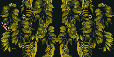 Spread Blender 2.1 Dark Simetrical butterflies green illustration