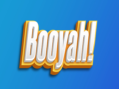 "Booyah" text effect vector typography. 3d booyah effect flat graphic design illustration illustrator layout pixclution style templet text typography vector