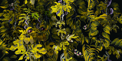 WM_Gouache_CrowdedHero 1 green illustration leaves yellow