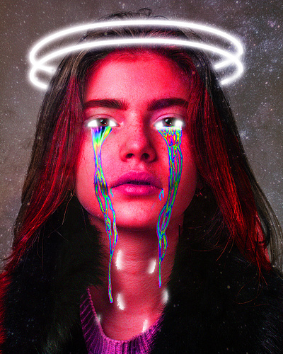 Angel in tears digital art graphic design