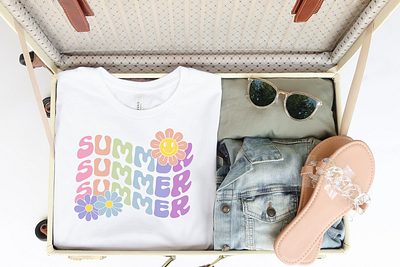 Summer T-Shirt Design in a Mockup design graphic design illustration photography procreate typography