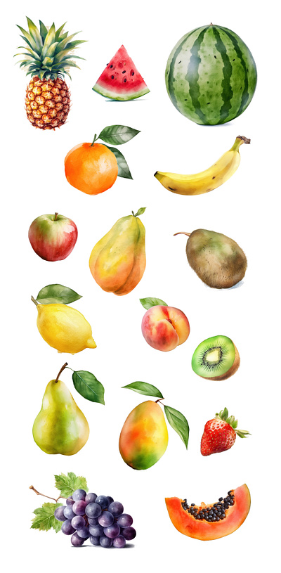 Fruit Watercolor fruit graphic design illustration vector watercolor