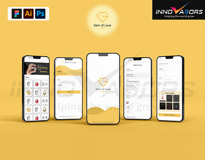 Gem Of Love Mobile App app branding design graphic design illustration landing page logo mobile app ui ux vector