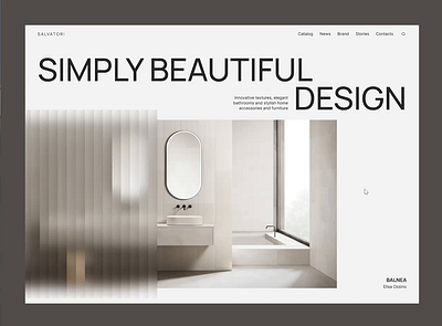 Animated promo site concept for salvatori store animation design figma furniture glass effect menu minimalism page photo product design promo site prototype researches shop text trends 2023 typography ui ux website