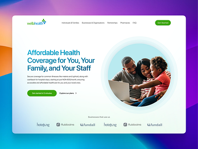 Wellahealth landing page redesign (conceptual). design landing page ui uiux ux