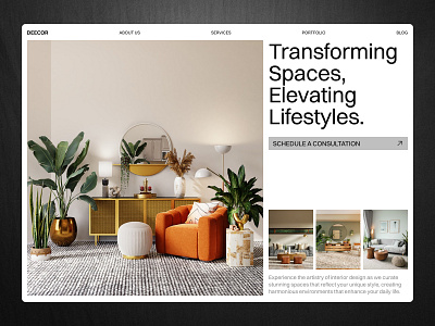 Deecor - Interior design firm Website architecture branding graphic design home decor interior interiordesign landing page real estate ui web design